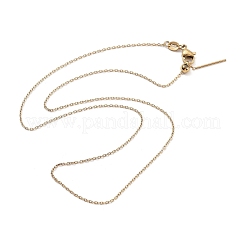 Ion Plating(IP) Adjustable 304 Stainless Steel Cable Chain Necklaces&nbsp;NJEW-K270-03G