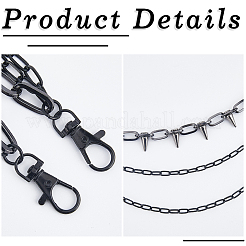 1Pc Unisex Rivet Alloy 3 Layered Waist Chain Belts&nbsp;AJEW-CY0002-26EB