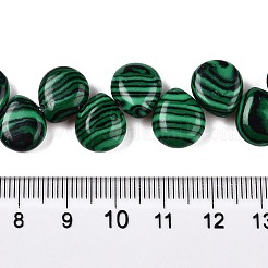 合成マラカイトビーズ連売り  ティアドロップ  トップ掘削  12~12.5x10~11x5~5.5mm  穴：1~1.2mm  約33個/連  8.86~10.2''（22.5~25.5センチメートル）&nbsp;G-T138-119