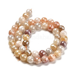Electroplated Natural Golden Silk Jade Round Beads Strands&nbsp;G-L598-A07-02