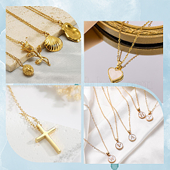 20mm真鍮アズキチェーンネックレス1個  カニカン付き  18KGP本金メッキ  19.69インチ（50cm）&nbsp;MAK-BBC0001-20