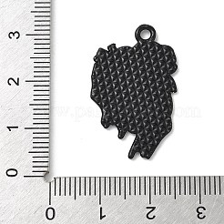 ハロウィンアロイエナメルペンダント  ブラック  ハート  28.5x18x1.5mm  穴：2mm&nbsp;FIND-G099-01EB-01
