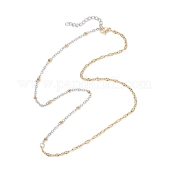 3mm 304ステンレススチール製ダップチェーンサテライトチェーンネックレス（女性用）  ゴールデン·ステンレス鋼色  17.60インチ（44.7cm）&nbsp;NJEW-JN05570