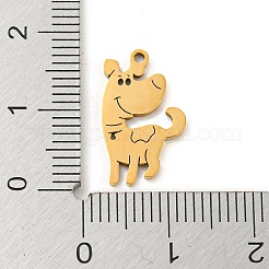 ステンレスペンダント201個  レーザー切断  犬  ゴールドカラー  17x10x1mm  穴：1.2mm&nbsp;FIND-z009-06G