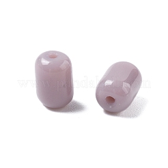 不透明な模造翡翠ガラスビーズ  コラム  ロージーブラウン  6x4mm  穴：1mm  2647個/ポンド&nbsp;GLAA-Z012-02C