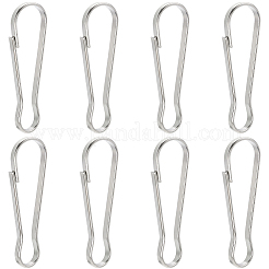 304ステンレススチールプッシュゲートスナップキーチェーン留め金50個  ステンレス鋼色  30x10x2mm&nbsp;STAS-SP0001-98