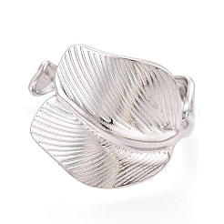 Adjustable 304 Stainless Steel Cuff Rings for Women&nbsp;RJEW-N052-03P