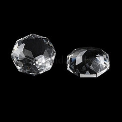 透明なガラスラインストーンカボション  多面カット  後ろ向き  八角形  透明  10x10x6mm&nbsp;RGLA-B003-05A-09