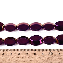 電気メッキガラスビーズセット  オーバル  パープルメッキ  17x14x6~6.5mm  穴：0.9~1mm  約36~37個/連  23.82~24.80インチ（60.5~63cm）&nbsp;EGLA-Q134-02A-A04