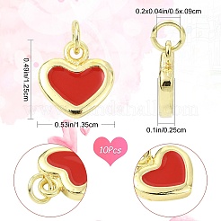 10Pcs Brass Enamel Charms&nbsp;KK-SZ0003-35
