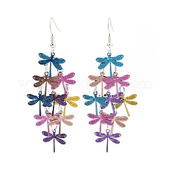 430 Stainless Steel Dragonfly Dangle Earrings&nbsp;EJEW-A137-04P-01