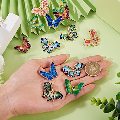 12Pcs 6 Styles Butterfly Enamel Pins&nbsp;JEWB-TA0001-23