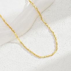 Simple Brass Twisted Bar Link Chain Necklaces for Women&nbsp;WX2955-3