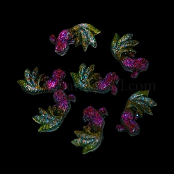 光る透明樹脂デコデンカボション  暗闇で光るカボションとグリッターパウダー  カメリア  魚  7x13x2.5mm&nbsp;RESI-D013-16D