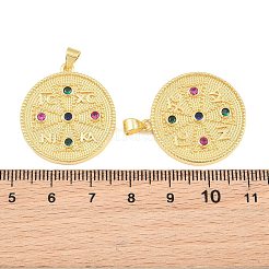 Brass Micro Pave Cubic Zirconia Pendants&nbsp;CU-CBAB99C-01A-G