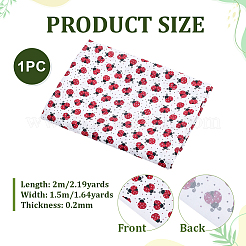 2mのてんとう虫柄ポリエステル生地  服飾材料  DIYの工芸品について  ホワイト  1500x0.2mm&nbsp;DIY-WH0061-055