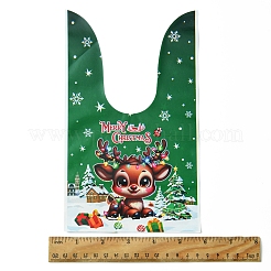 60Pcs 3 Colors Christmas Theme Rabbit Shaped Candy Plastic Bags&nbsp;ABAG-FS0001-05