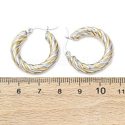 304 Stainless Steel Two Tone Hoop Earrings&nbsp;EJEW-B150-01D