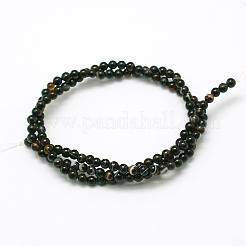 Natural Black Agate Bead Strands&nbsp;G-A130-3mm-K01