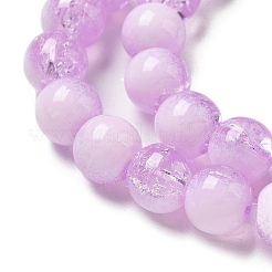 クラックガラスビーズ  ロンデル  紫色のメディア  8mm  穴：1mm&nbsp;X1-GLAA-U001-8mm-04