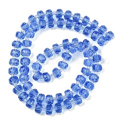 透明ガラスビーズ連売り  ロンデル  多面カット  コーンフラワーブルー  5.5x4mm  穴：1.2mm  約99~103個/連  56~63cm&nbsp;GLAA-P076-01A-08