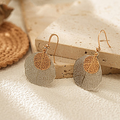 Two Tone Brass Dangle Earrings&nbsp;WG3727D-01