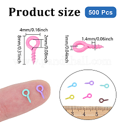 500Pcs Spray Painted Iron Screw Eye Pin Peg Bails&nbsp;IFIN-UN0001-23