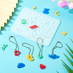 DIY Heart Pendant Silicone Molds & Iron Pendant Making Kits&nbsp;DIY-TA0011-01