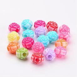 Mixed Craft Acrylic Rose Flower Beads&nbsp;X-PAB2848Y