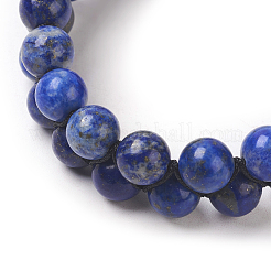 Adjustable Natural Lapis Lazuli Braided Bead Bracelets&nbsp;BJEW-E351-01A