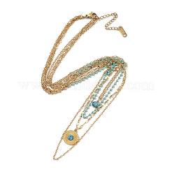 304 Stainless Steel Multi Layered Necklaces&nbsp;NJEW-P302-05G