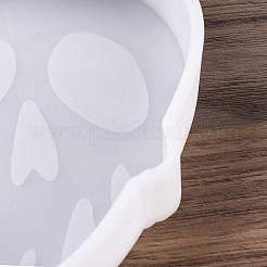 ハロウィーンテーマの DIY シリコン型  エポキシ樹脂工芸品作り  キャンドル作り  ホワイト  りんご  106x103x26.5mm&nbsp;LS-DIY-F151-03E
