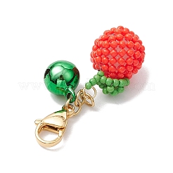 Apple Glass Seed Beads Pendant Decoration&nbsp;HJEW-MZ00125