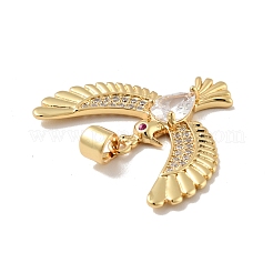 Bird Brass Micro Pave Cubic Zirconia Pendants&nbsp;KK-G419-32G