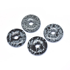 天然石ミックスストーンペンダント  ドーナツ/円盤  ドーナツ幅：12mm  30x5~7mm  穴：6mm&nbsp;G-P415-22
