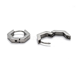 Tarnish Resistant 304 Stainless Steel Hexagon Huggie Hoop Earrings&nbsp;STAS-H156-03A-P