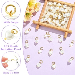 40Pcs 4 Styles Plastic Imitation Pearl Pendants&nbsp;PALLOY-YW00192