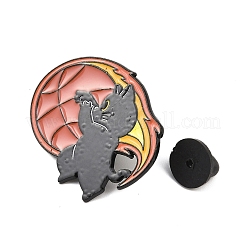 Cat with Basketball Sport Enamel Pins&nbsp;JEWB-I052-05EB-04