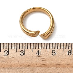 304ステンレススチールカフリング  イオンプレーティング（ip）  手動研磨  18KGP本金メッキ  4~10.5mm  内径：17.4mm&nbsp;RJEW-Z118-02G