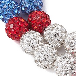 8mm Round Polymer Clay Rhinestone Wrap Bracelets&nbsp;BJEW-JB10480