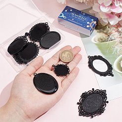 10Pcs 10 Styles Oval Alloy Pendants Cabochon Settings&nbsp;FIND-SC0009-96