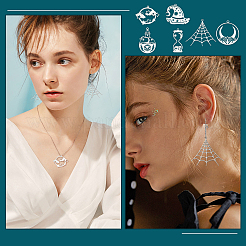 12Pcs 6 Style 201 Stainless Steel Pendants&nbsp;STAS-CA0001-38