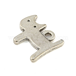 合金のチベット風チャーム  アンティークシルバー  猫の形  11x13.5x1.2mm  穴：1.4mm&nbsp;LS-FIND-Z058-01AS-03