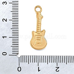304ステンレスペンダント  エナメル  ギターチャーム  イオンプレーティング（ip）  18KGP本金メッキ  26x9x2mm  穴：2mm&nbsp;SA-CBAA487-36G
