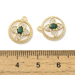 Brass Micro Pave Clear Cubic Zirconia Charms&nbsp;KK-Z073-24G