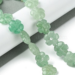 天然石グリーンアベンチュリンビーズ連売り  花  14x14x5.5mm  穴：1.2mm  約29個/連  14.80''（37.6センチメートル）&nbsp;G-H023-B13-01