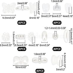 400個5スタイルabsプラスチックイミテーションパールビーズ  混合図形  乳白色  8~11x8~16x4~6mm  穴：1.2~1.8mm  80個/スタイル&nbsp;KY-FH0001-13
