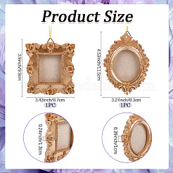 2 Sets 2 Styles Vintage Resin Hanging Photo Frame&nbsp;RESI-SP0001-21B-01