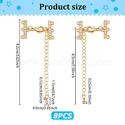 8Pcs Brass Micro Pave Clear Cubic Zirconia Slide Lock Clasps&nbsp;HJEW-UN00140