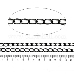 ラックメッキアルミカーブチェーン  ツイストチェーン  ブラック  11.6x6.8x1.3mm  30 m /ロール&nbsp;CHA-H002-01EB